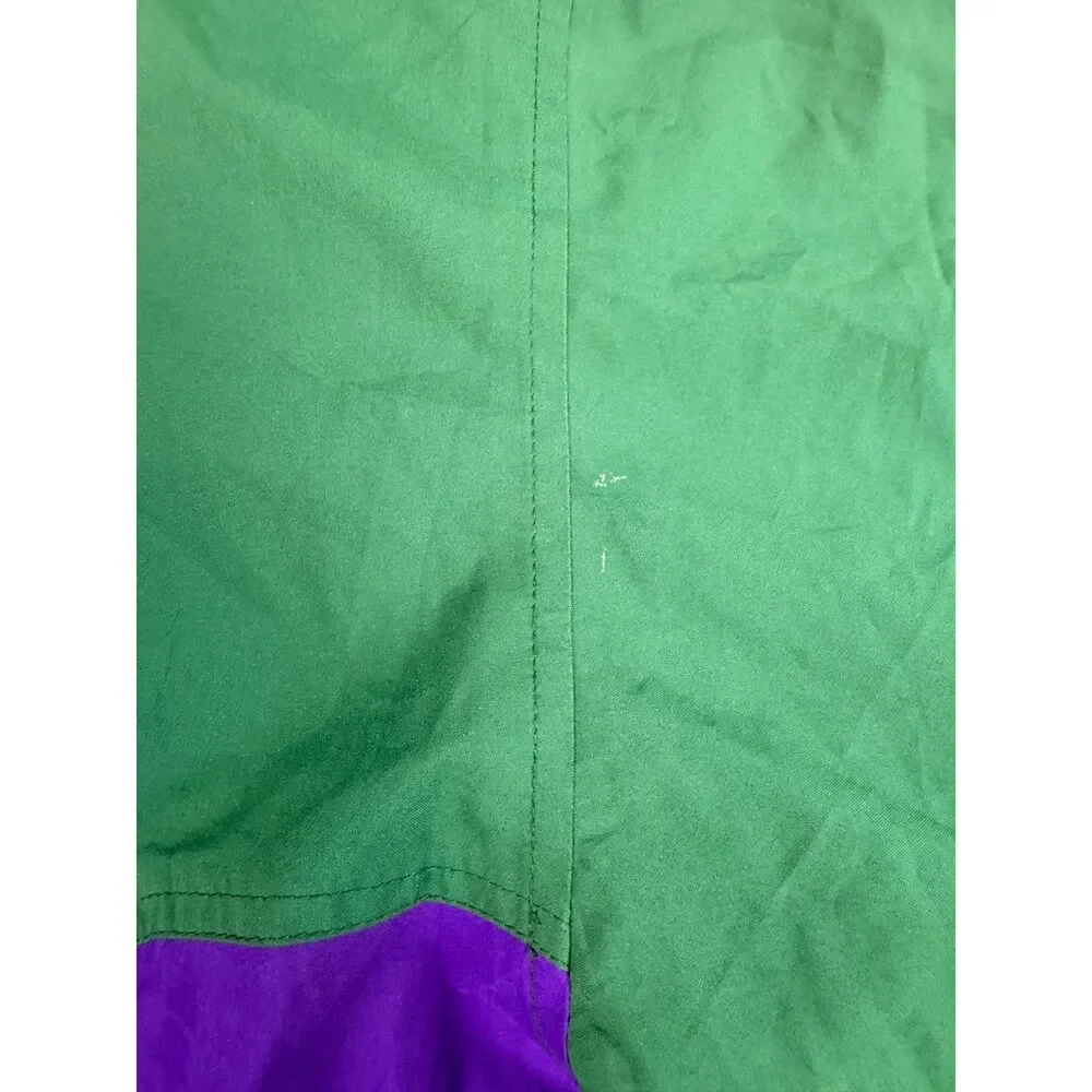 Vintage British Open Golf Jacket Large Green Purple Colorblock Windbreaker